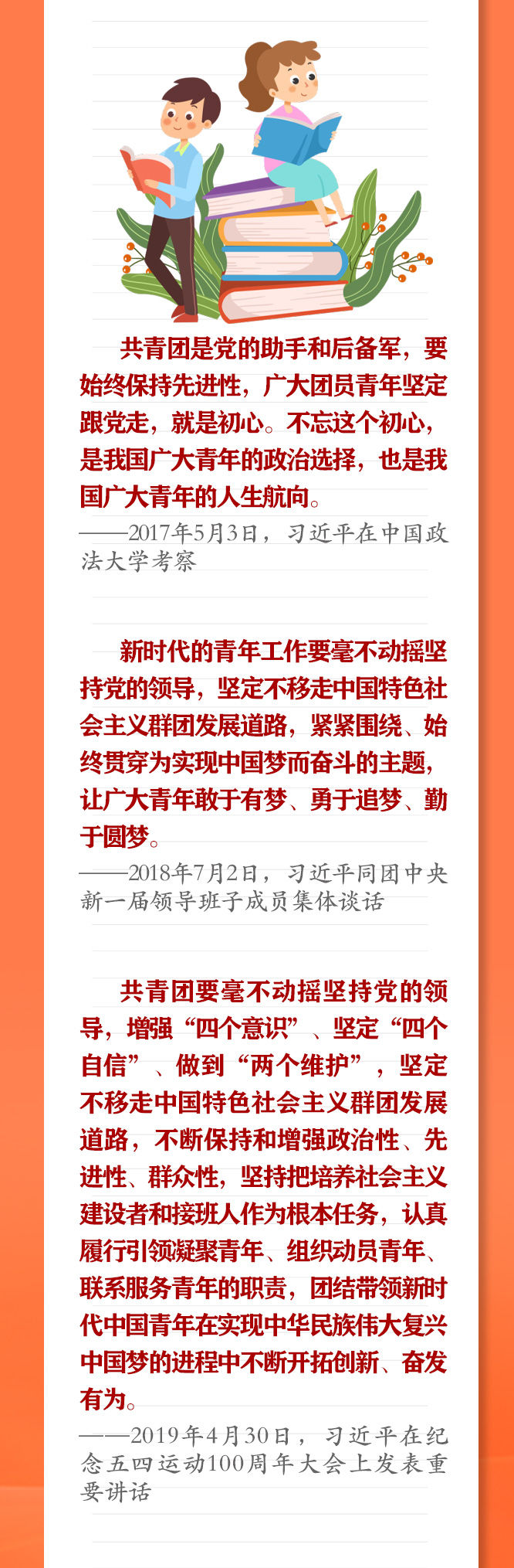 手繪長卷 | 共青團(tuán)員們，總書記這些話要牢記