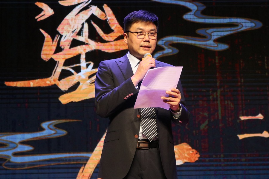 北京外國(guó)語(yǔ)大學(xué)黨委常委、副校長(zhǎng)趙剛在活動(dòng)現(xiàn)場(chǎng)講話。主辦方供圖