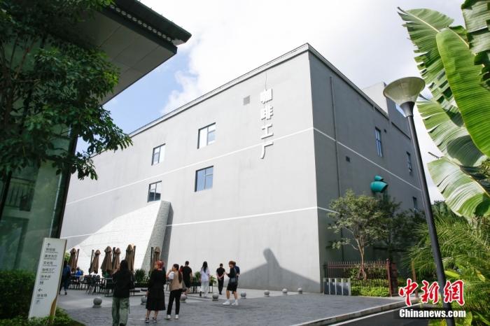 圖為采訪團一行參觀咖啡工廠。 曹淼欣 攝