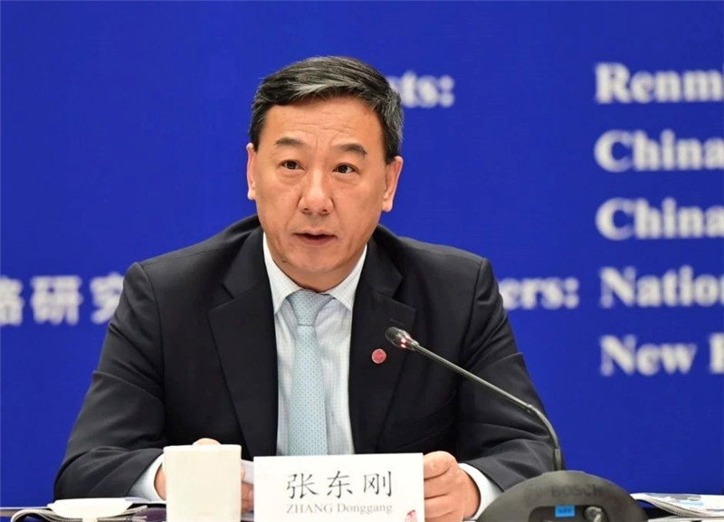中國人民大學(xué)黨委書記、國家發(fā)展與戰(zhàn)略研究院理事長(zhǎng)張東剛作論壇開幕致辭。主辦方供圖