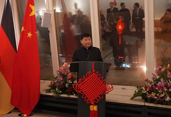 吳懇大使致辭。中國駐德國大使館供圖