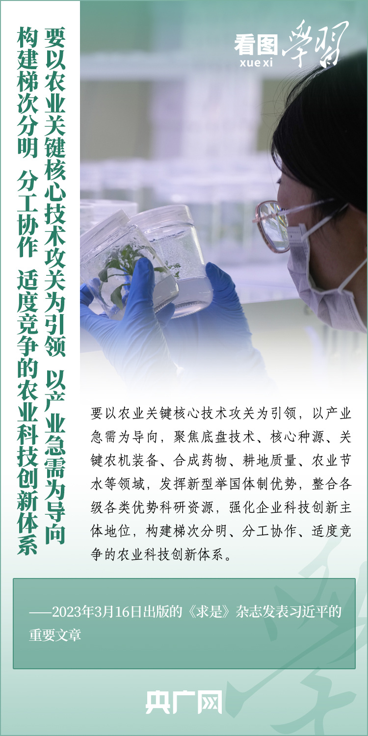 看圖學(xué)習(xí)丨推廣良田、良種、良法、良機(jī) 給農(nóng)業(yè)現(xiàn)代化插上科技的翅膀