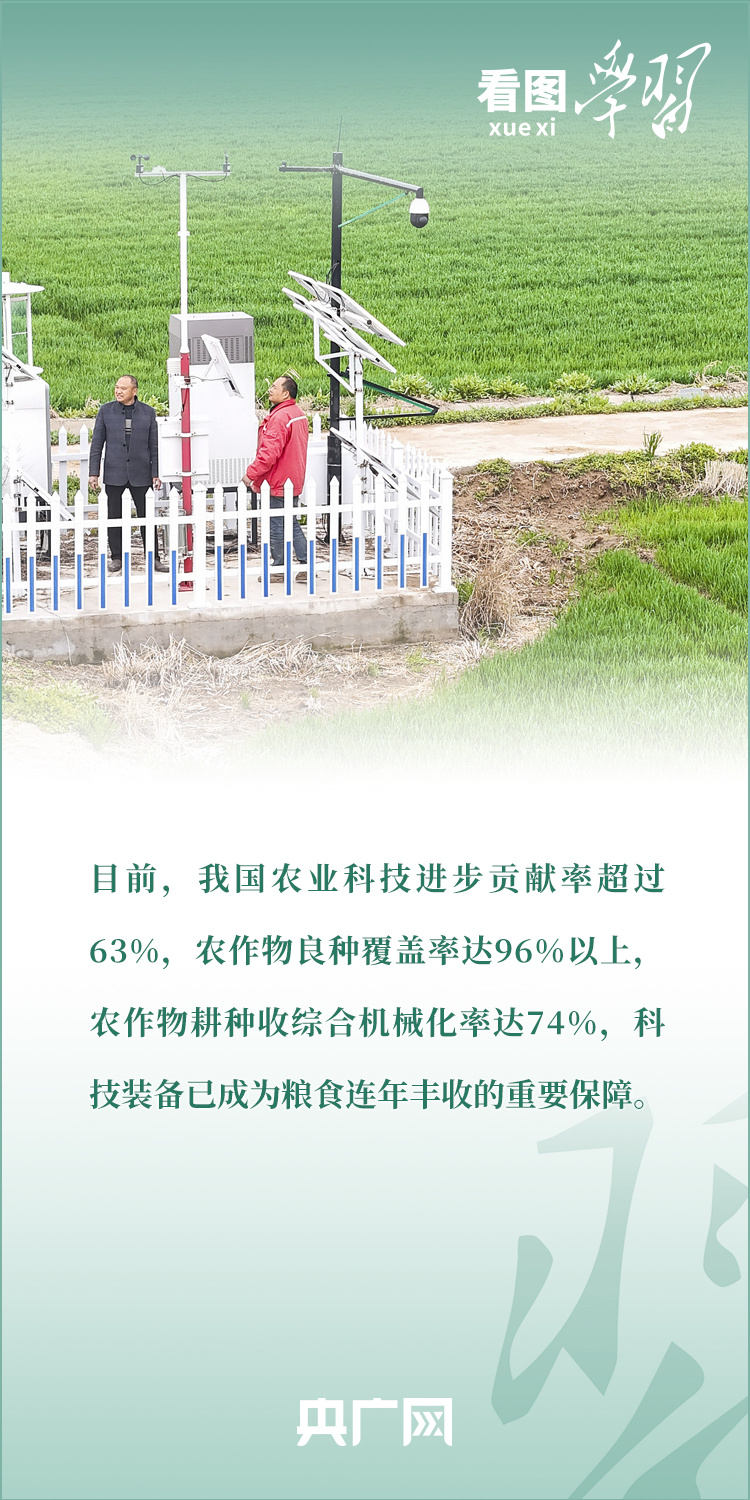 看圖學(xué)習(xí)丨推廣良田、良種、良法、良機(jī) 給農(nóng)業(yè)現(xiàn)代化插上科技的翅膀