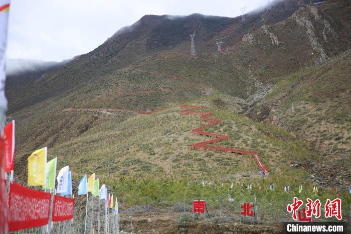 圖為拉薩南北山綠化工程拉薩曲水縣才納村5號片區(qū)?！∝暣_ 攝