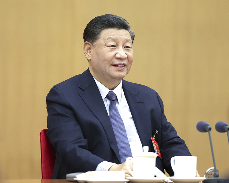 2022年10月17日，習(xí)近平同志參加黨的二十大廣西代表團討論。