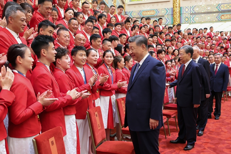 2024年8月20日，習(xí)近平總書記在人民大會堂接見第33屆夏季奧林匹克運動會中國體育代表團全體成員。