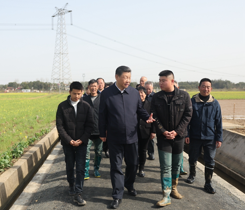 2024年3月19日，習(xí)近平總書記在湖南常德港中坪村考察。