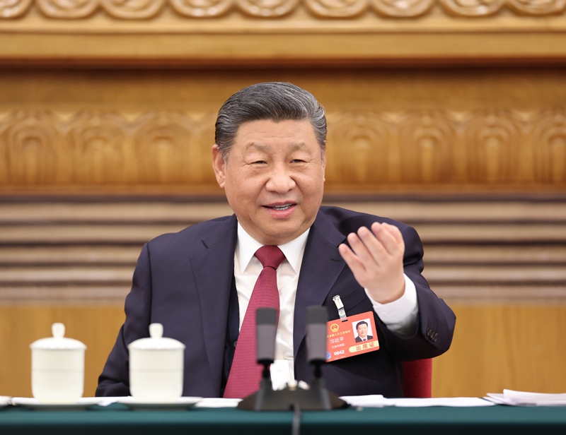 2025年3月5日下午，習近平總書記參加他所在的十四屆全國人大三次會議江蘇代表團審議。