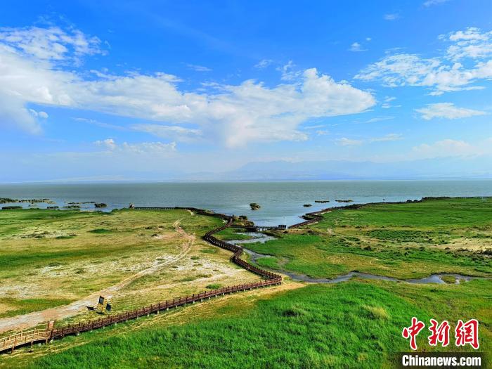 圖為航拍都蘭湖國家濕地公園?！∑钤鲚?攝