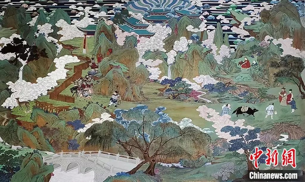 臨摹、補(bǔ)繪的青海瞿曇寺壁畫(huà)。受訪者 供圖
