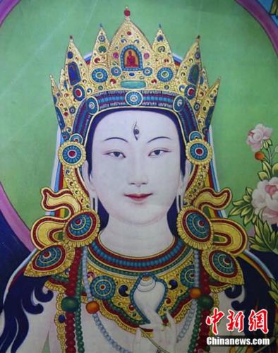 安多強(qiáng)巴繪制的《度母》唐卡。<a target='_blank' href='/'><p  align=